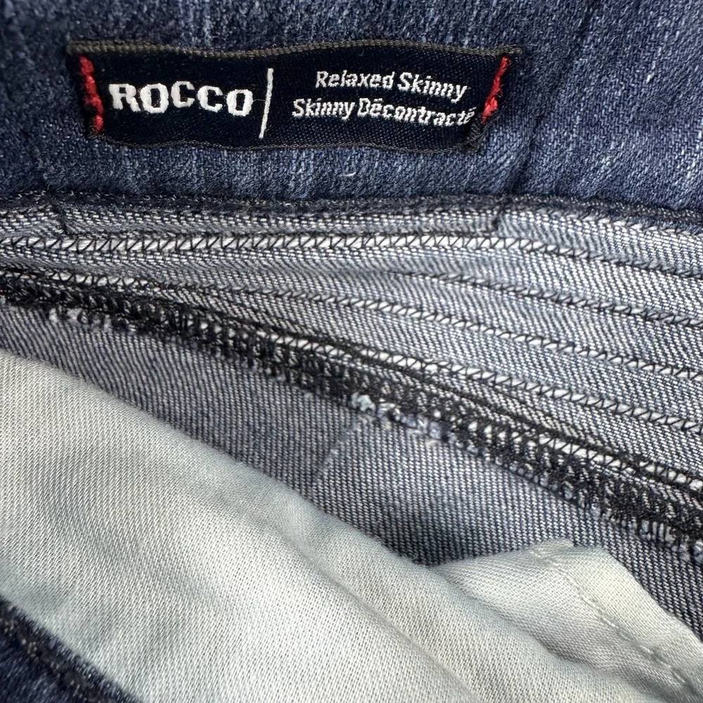 True Religion Rocco Relaxed Skinny Moto Distressed Mens Jeans 34x34 Blue